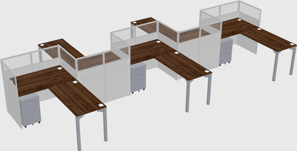 L-shape cubicles