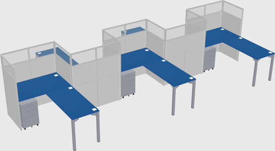 L-shape cubicles