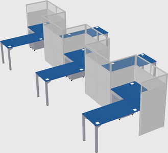L-shape cubicles