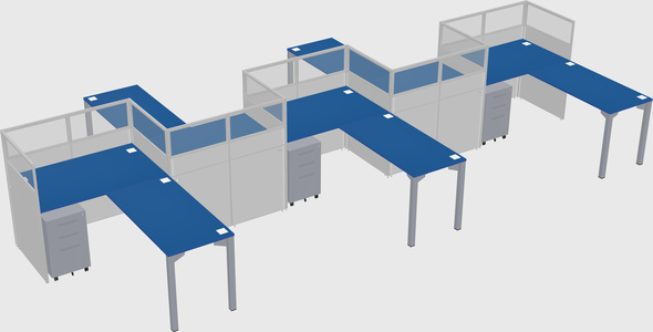 L-shape cubicles