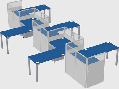 L-shape cubicles
