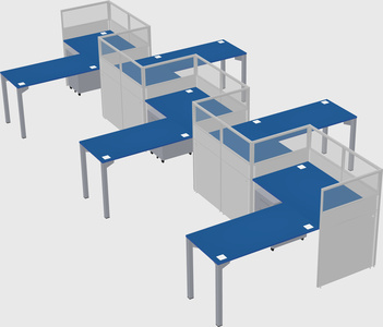 L-shape cubicles