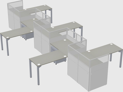 L-shape cubicles