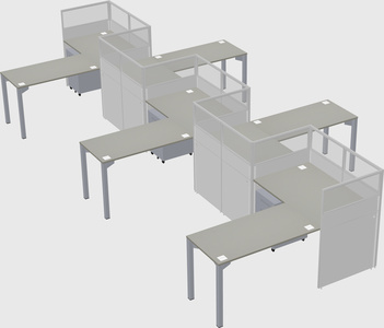 L-shape cubicles