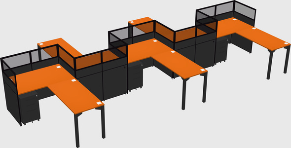 L-shape cubicles