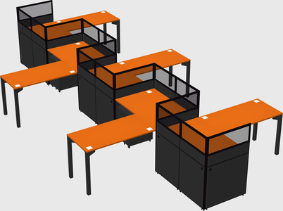 L-shape cubicles