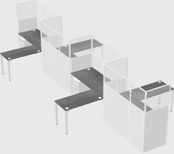 L-shape cubicles