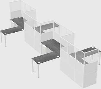 L-shape cubicles
