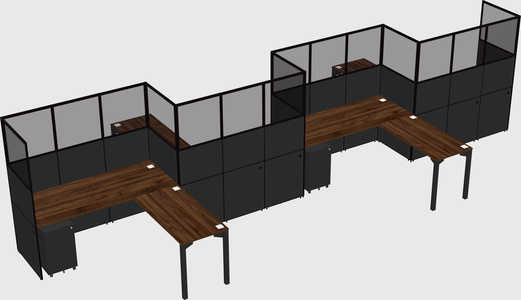 L-shape cubicles