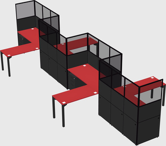 L-shape cubicles