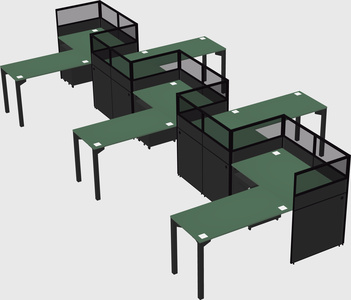 L-shape cubicles