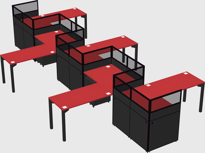 L-shape cubicles