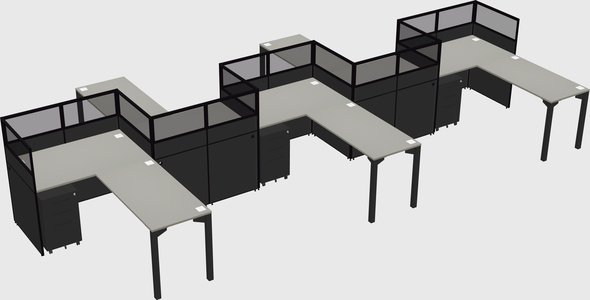 L-shape cubicles