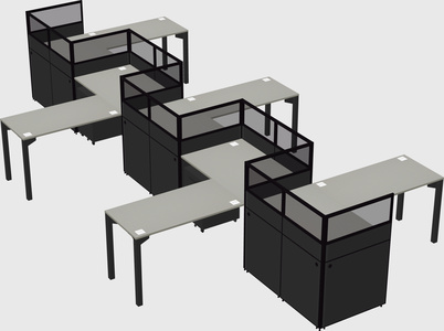 L-shape cubicles
