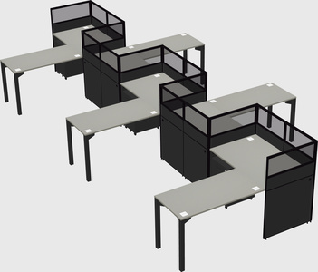 L-shape cubicles