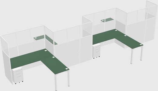 L-shape cubicles