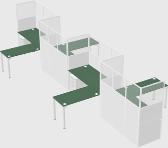 L-shape cubicles