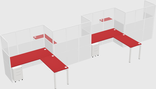 L-shape cubicles