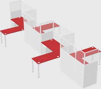 L-shape cubicles