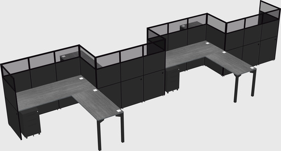 L-shape cubicles