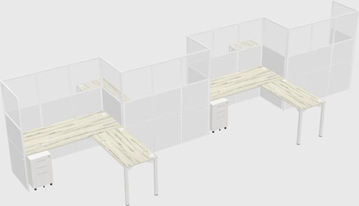 L-shape cubicles