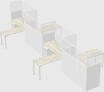 L-shape cubicles