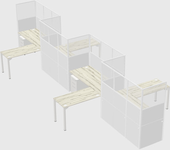 L-shape cubicles