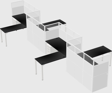 L-shape cubicles