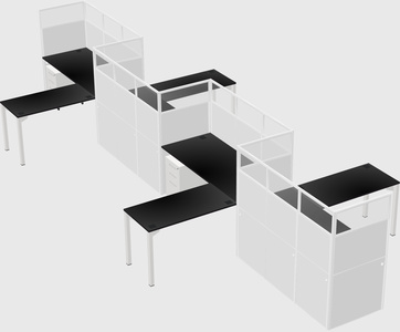 L-shape cubicles