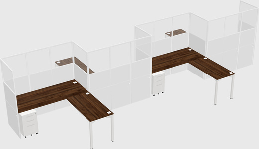 L-shape cubicles