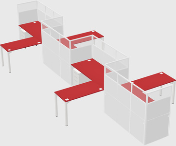 L-shape cubicles