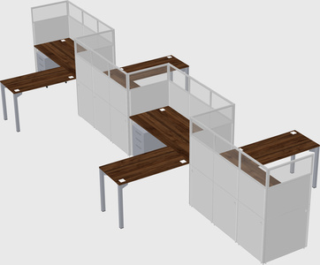 L-shape cubicles