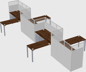 L-shape cubicles