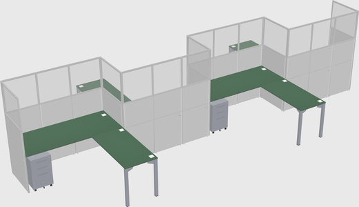 L-shape cubicles