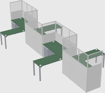 L-shape cubicles