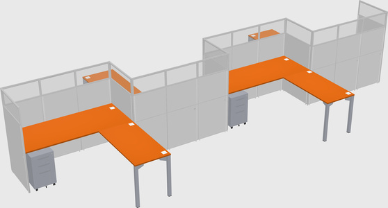 L-shape cubicles