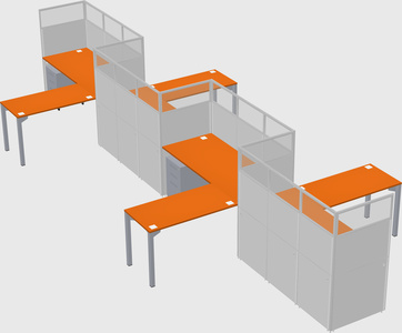 L-shape cubicles