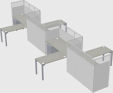 L-shape cubicles