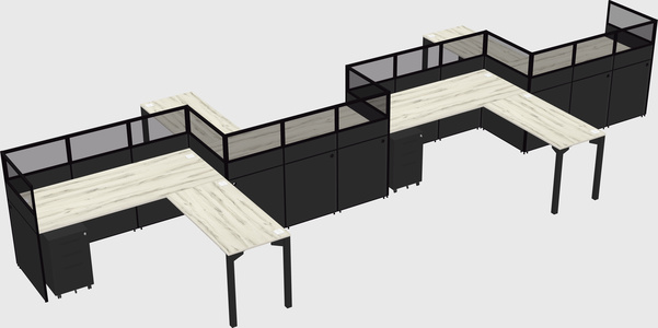 L-shape cubicles