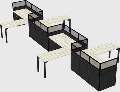 L-shape cubicles