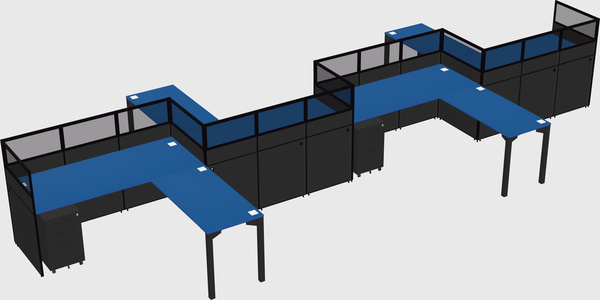 L-shape cubicles