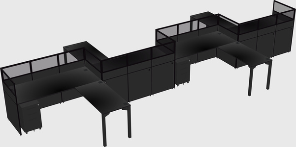 L-shape cubicles