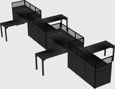 L-shape cubicles
