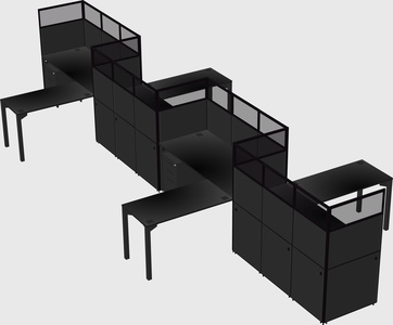 L-shape cubicles