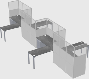 L-shape cubicles