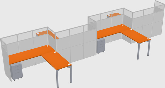 L-shape cubicles