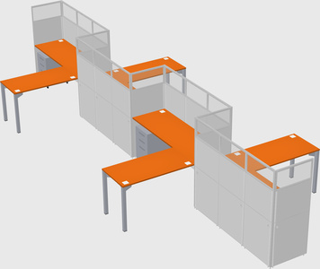 L-shape cubicles