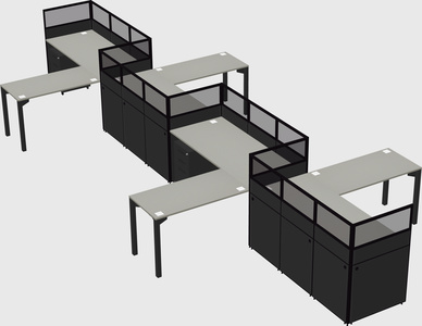 L-shape cubicles