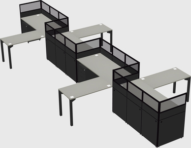 L-shape cubicles