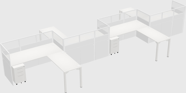 L-shape cubicles